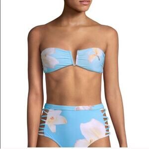 6 SHORE ROAD Floral Halter Bandeau Bikini Top